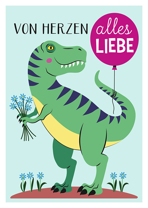 Happy Green Tiger Umschlagkarte